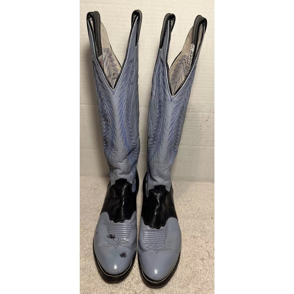 WOMEN'S OLATHE 19" LEATHER BUCKAROO WESTERN COWBOY RIDING BOOTS SIZE 8.5 C